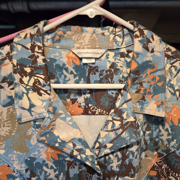 Christopher & Banks jean denim blazer button down misses size large BNWOT - Picture 8 of 11